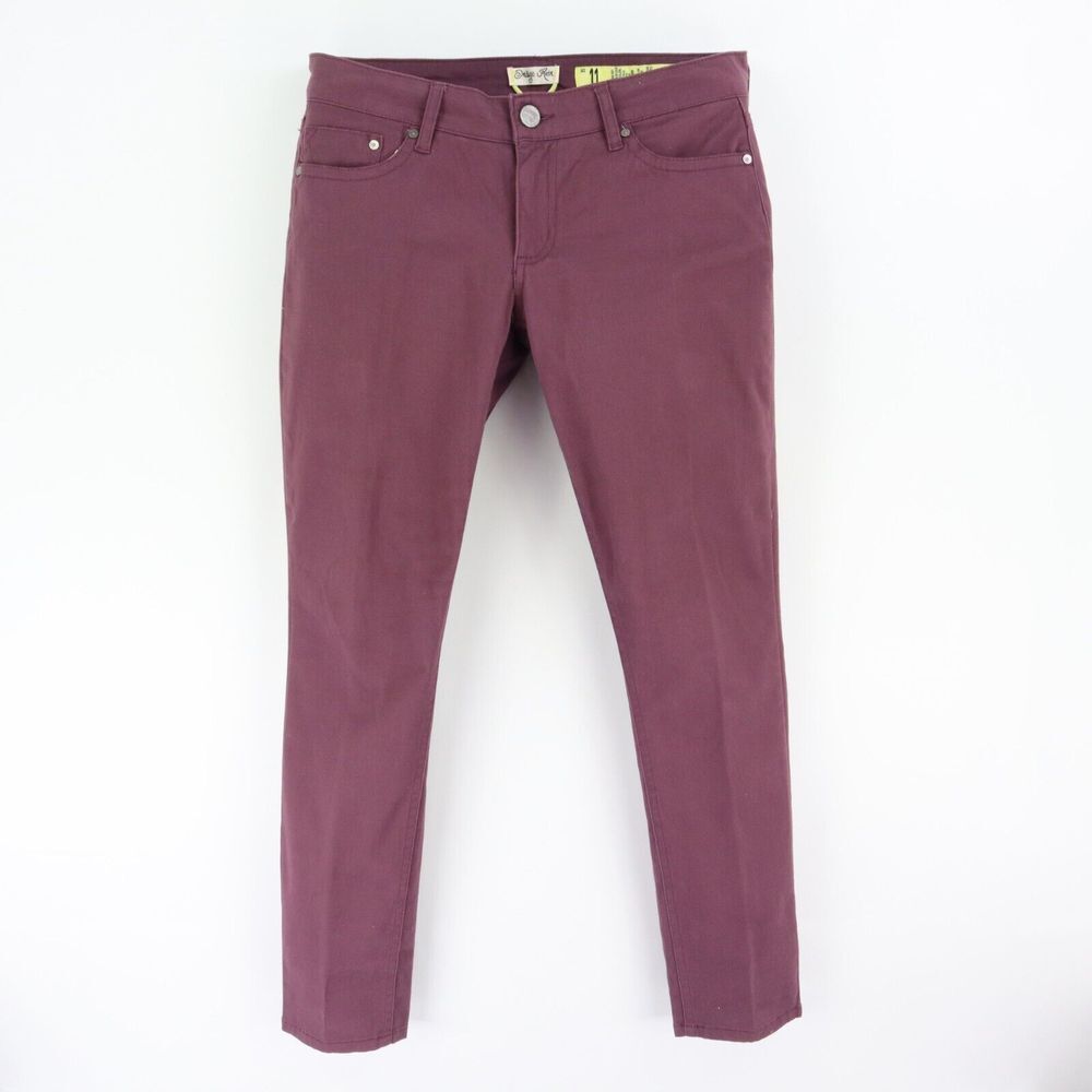 Indigo Rein Skinny Pant Junior Womens Size 11 Purple Cotton Blend RISE: 8 INCHES